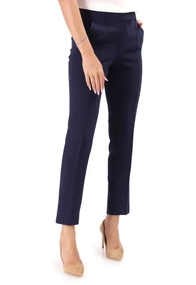 Pantaloni pana din stofa elastica PLJ-IDB - Bleumarin