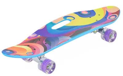 Skateboard cu mâner Byox - Mov, 26′′
