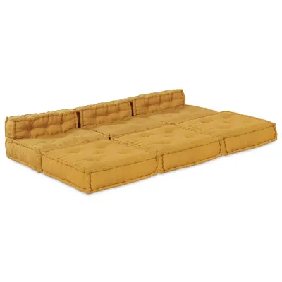 vidaXL Unitate de canapea modulară Țesătură Galben 210 x 140 x 56 cm