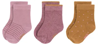 Șosete pentru bebeluși Lassig - Cosy Leg Wear, 3 bucăți, 27-30 cm, Rosewood