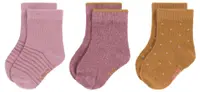 Șosete pentru bebeluși Lassig - Cosy Leg Wear, 3 bucăți, 27-30 cm, Rosewood