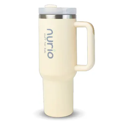 Sticla Termica Din Inox Cu Pai si Maner Nurio- Bej