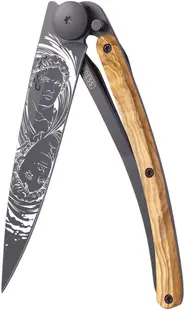 Cuțit de buzunar Deejo Olive Wood - Gemini, 37 g