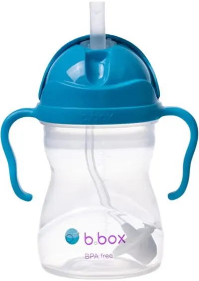 Sticlă cu pai pentru bebeluși b.box - Sippy cup, 240 ml, Cobalt