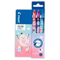 Roller gel cu rescriere si mecanism Frixion Clicker Fancy, 0.7mm, mina albastra, 3culori/set, Pilot