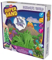 Set cu nisip de joacă Play-Toys Zzand - Dino World, 2 x 200 g și accesorii