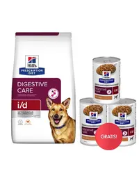 HILL'S Prescription Diet i/d Activ Biome Digestive Care Chicken Dog 12 kg caini cu sistem digestiv sensibil + 3 conserve CADOU