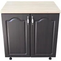 Masca pentru chiuveta cu 2 usi 80 cm Zebra, wenge/MDF Wenge Mustata, cu blat Artar, 80 x 85 x 60 cm