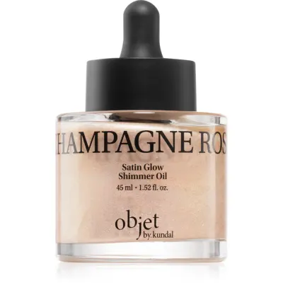 KUNDAL Objet Satin Glow Shimmer Oil ulei stralucitor cu efect de hidratare culoare Champagne Rose 45 ml