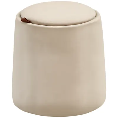 HOMCOM Otoman 2 în 1 cu catifea, cu depozitare și capac detașabil Φ44 cm x 47,5 cm Bej | Aosom Romania