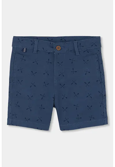 Pantaloni scurti chino cu model - Bleumarin
