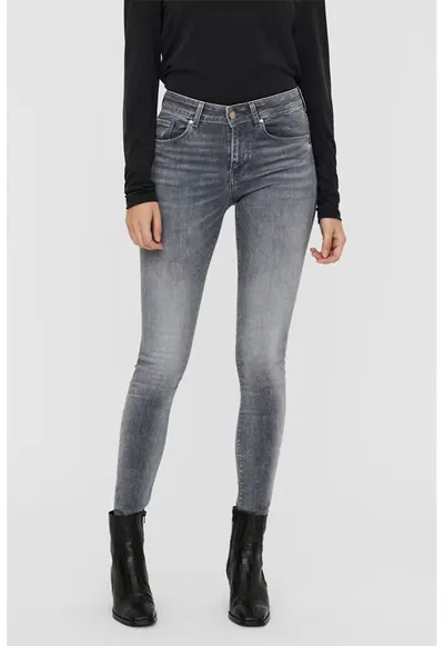 Blugi skinny cu talie medie - Gri