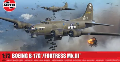 Model de asamblat Airfix Militari: Avioane - Bombardier american Boeing B-17G/Fortress Mk.III