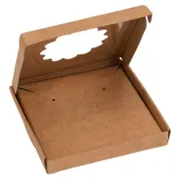 Cutie mică pentru bijuterii cu fereastră rotundă – kraft (set 50 buc) 6x6x1cm - Default Title