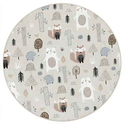 Covor pentru copii lavabil ø100 cm Forest Friends – Mila Home