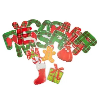 Banner Crăciun cu mesaj Merry Christmas - model 2 roșu și verde - Default Title