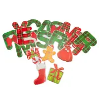 Banner Crăciun cu mesaj Merry Christmas - model 2 roșu și verde - Default Title