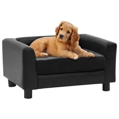 Gossi canapea pentru caini, negru, 60x43x30 cm plus & piele ecologica
