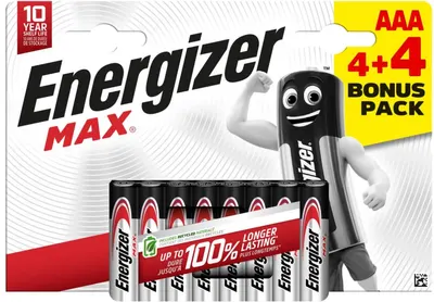 Baterii alcaline Energizer – MAX, AAA, 8 buc.