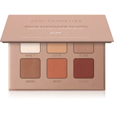 SOSU Cosmetics Matte Eyeshadow Palette paletă cu farduri de ochi culoare Warm 6x1.3 g
