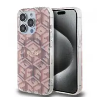 Husa MagSafe pentru Apple iPhone 15 Pro, Guess, IML Gcube, Roz