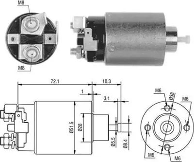 Solenoid Electromotor Potrivit Hyundai Galloper I, Sonata Ii; Mazda Rx-7 I, Rx-7 Ii; Mitsubishi 3000 Gt, Galant Vii, Pajero Sport I 1.1-3.0 03.84