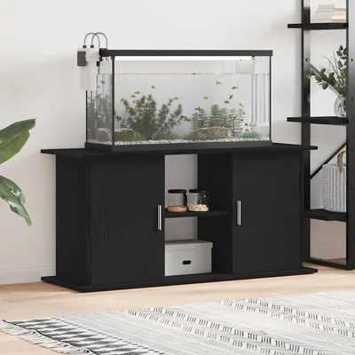 vidaXL Suport acvariu Stejar negru 121x41x58 cm Lemn prelucrat