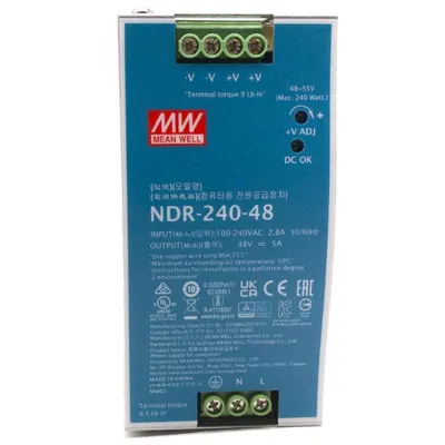 Sursa de alimentare Hikvision NDR-240-48 Tensiune iesire: 48VDC @5A, Tensiune alimentare: 90 ~ 264VAC 127 ~ 370VDC @47 ~ 63Hz, P