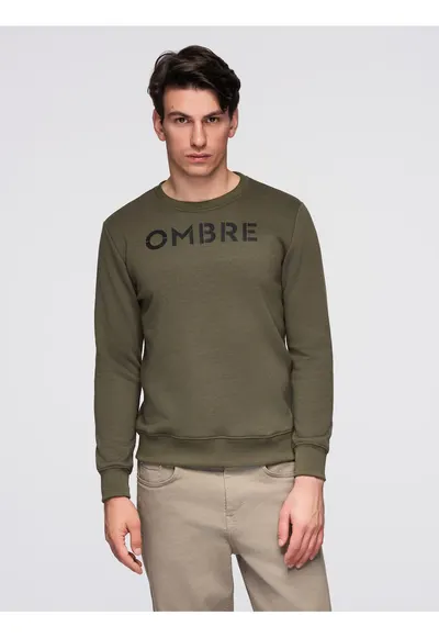 Bluza clasica cu imprimare B1711 - Verde inchis