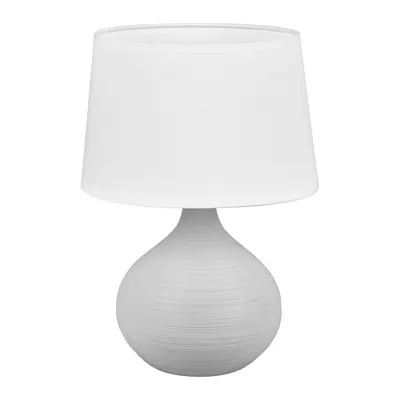 Veioză din ceramică și pânză Reality Martin, înălțime 29 cm, alb-taupe