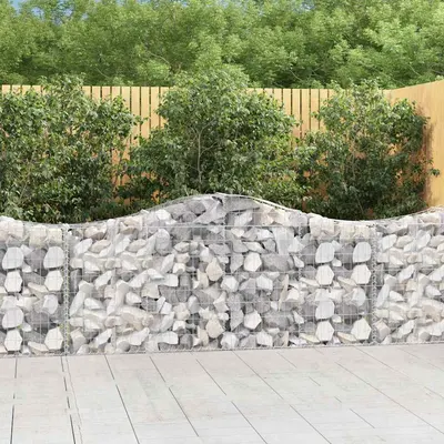 vidaXL Coșuri gabion arcuite 30 buc, 200x30x80/100 cm, fier galvanizat