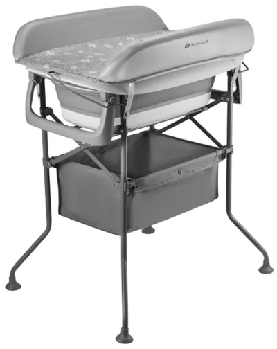Cadă cu suport și masă pentru schimbat 2 în 1 Kinderkraft - Bubbly, 79 cm, gri
