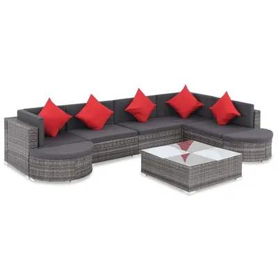 Gossi set mobilier de gradina cu perne, 8 piese, gri, poliratan