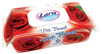 Șervețele umede cu capac Lara Baby Soft - Trandafir, 80 buc
