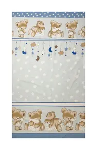 Lenjerie patut cu 5 piese 120x60 cm BearsRabbit Albastru
