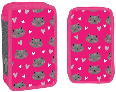 Penar cu accesorii S. Cool - Kitty, cu 2 fermoare, 29 piese
