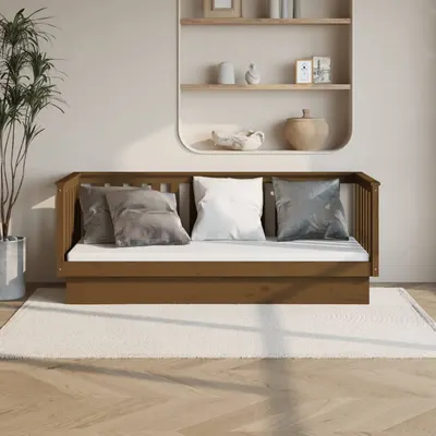 vidaXL Pat de zi, maro miere, 75x190 cm, lemn masiv de pin