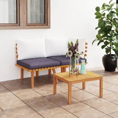 Gossi set mobilier de gradina cu perne, 2 piese, lemn masiv de acacia