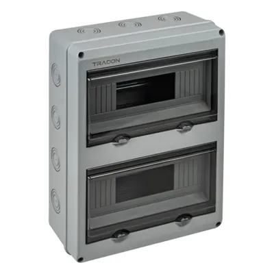 Cutie de distributie PT, cu usa transparenta, bareta N/PE 2×12 mod, H×W×D=356.16×275.51×106.2mm, IP65,1000VAC,1500 VDC
