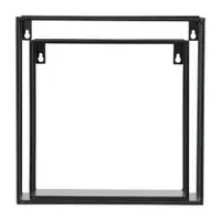 Set 2 rafturi pentru perete WOOOD Meert, negru