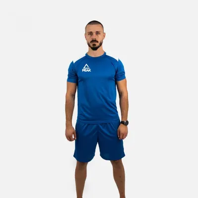Set Tricou-Short Poly Peak Albastru/Alb Seniori