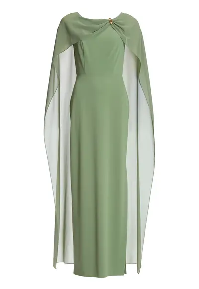 Rochie de seara dama - leagan - fermoar - verde - poliester