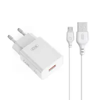 Incarcator Retea Cu Cablu microUSB XO Design L127, 18W, 3A, 1 x USB-A, Alb