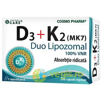 Vitamina D3 + K2 (Duo Lipozomal) 30cps