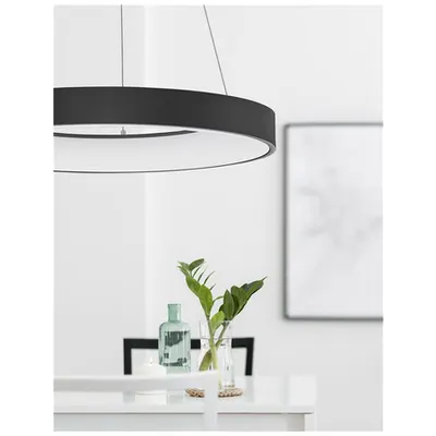Lampa suspendata RANDO THIN Nisipiu Negru Aluminiu & Acrylic LED 50 Wat 230 Volt 3250Lm 3000K IP20