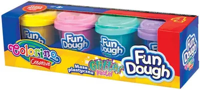 Plastilina moale Colorino Creative - cu brocart, 4 culori