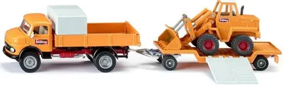 Jucarie metalica Siku - Camion cu remorca si fadroma Mercedes-Benz 710