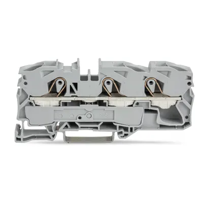 3-conductor through terminal block; 16 mm²; suitable for Ex e II applications; side and center marking; for DIN-rail 35 x 15 and 35 x 7.5; Push-in CAGE CLAMP®; 16,00 mm²; gray
