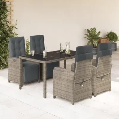 Gossi set mobilier de gradina cu perne, 5 piese, gri, poliratan