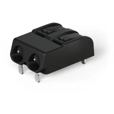 THR PCB terminal block; push-button; 1.5 mm²; Pin spacing 6 mm; 2-pole; Push-in CAGE CLAMP®; in tape-and-reel packaging; 1,50 mm²; black